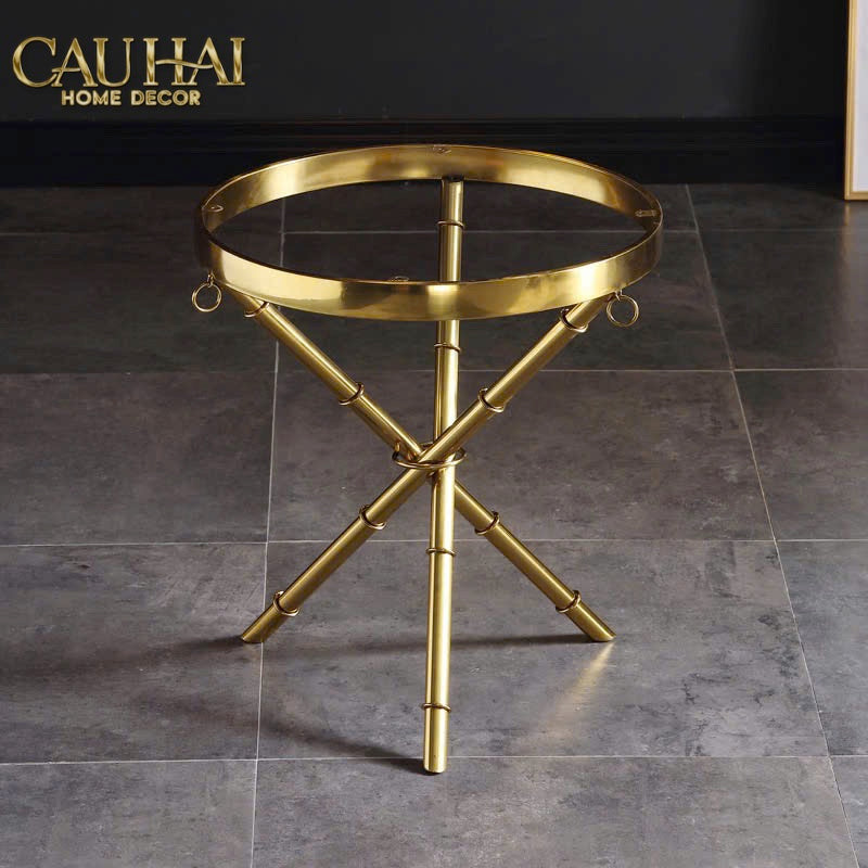 Bàn Sofa Marble Tròn Chinoiserie Bamboo D'Or Ivory H49x53-BÀN SOFA-CẬU HAI HOME DECOR-CẬU HAI HOME DECOR