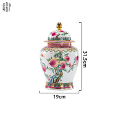 Bình Hoa Bạch Ngọc - Đào Tiên Ngự Phúc- White Jade Vase – Celestial Peach Blessing H31-CẬU HAI HOME DECOR