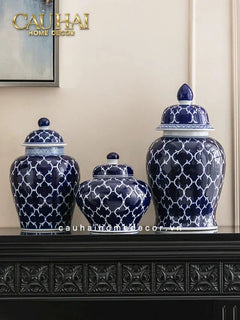Bình Hoa Ceramic Blue Mystery 20x44-BÌNH HOA-CẬU HAI HOME DECOR