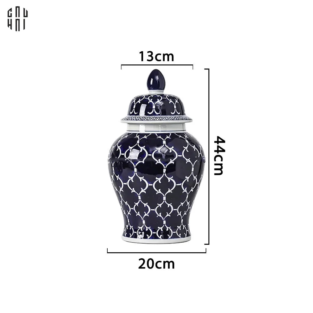 Bình Hoa Ceramic Blue Mystery 20x44-BÌNH HOA-CẬU HAI HOME DECOR