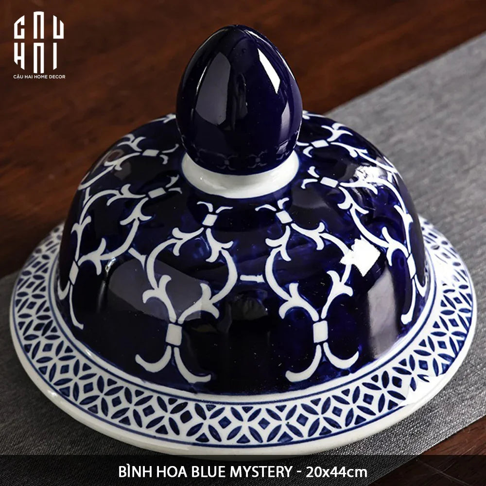 Bình Hoa Ceramic Blue Mystery 20x44-BÌNH HOA-Đối tác tại Trung Quốc theo từng đơn đặt hàng-CẬU HAI HOME DECOR