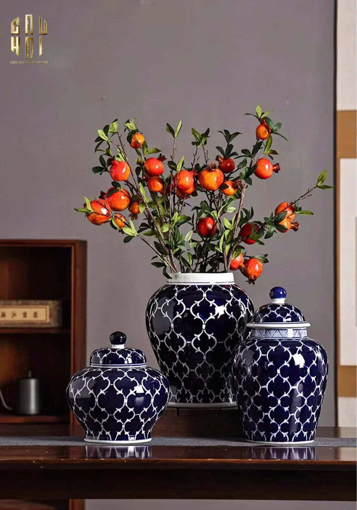 Bình Hoa Ceramic Blue Mystery 20x44-BÌNH HOA-Đối tác tại Trung Quốc theo từng đơn đặt hàng-CẬU HAI HOME DECOR