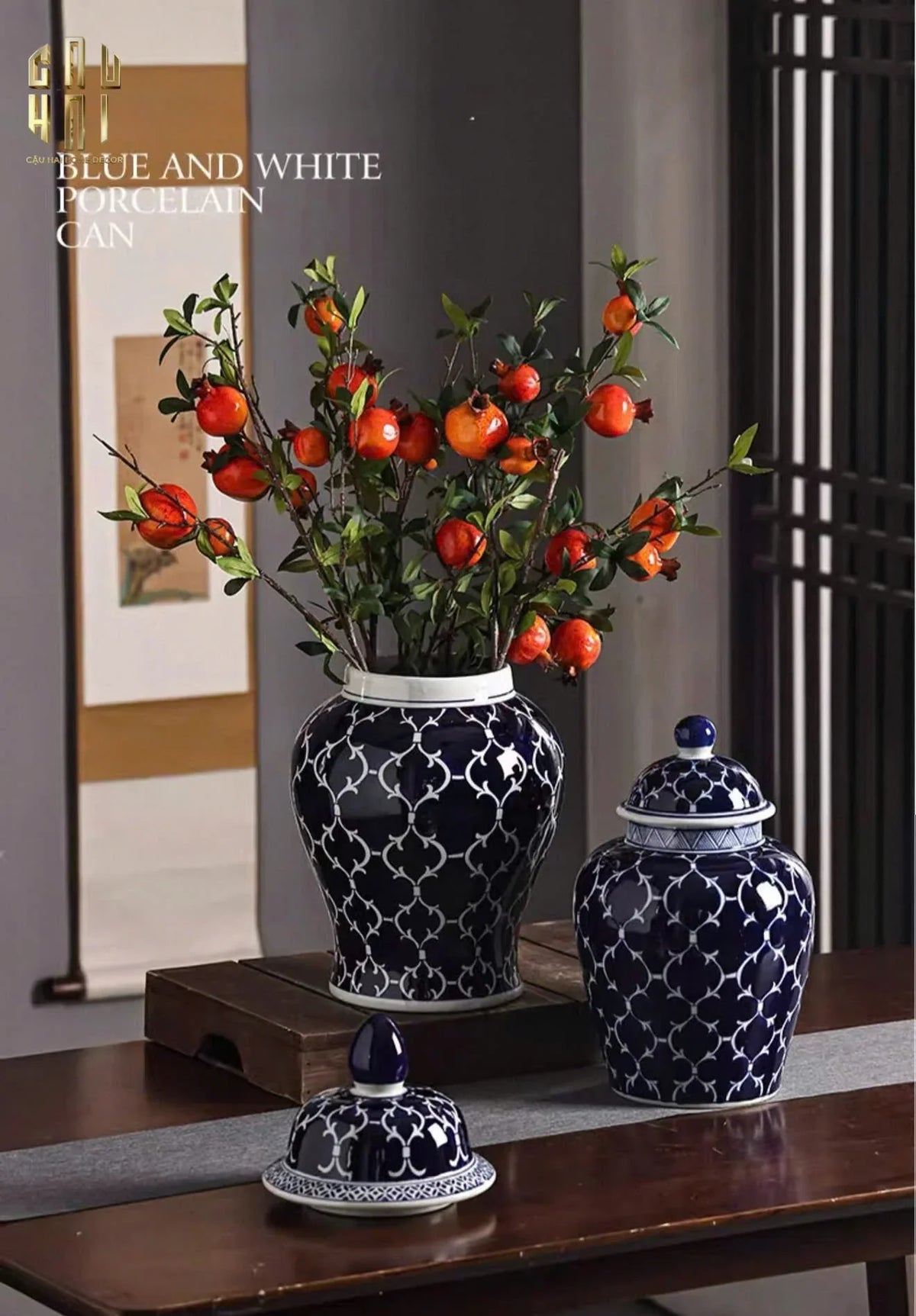 Bình Hoa Ceramic Blue Mystery 20x44-BÌNH HOA-Đối tác tại Trung Quốc theo từng đơn đặt hàng-CẬU HAI HOME DECOR