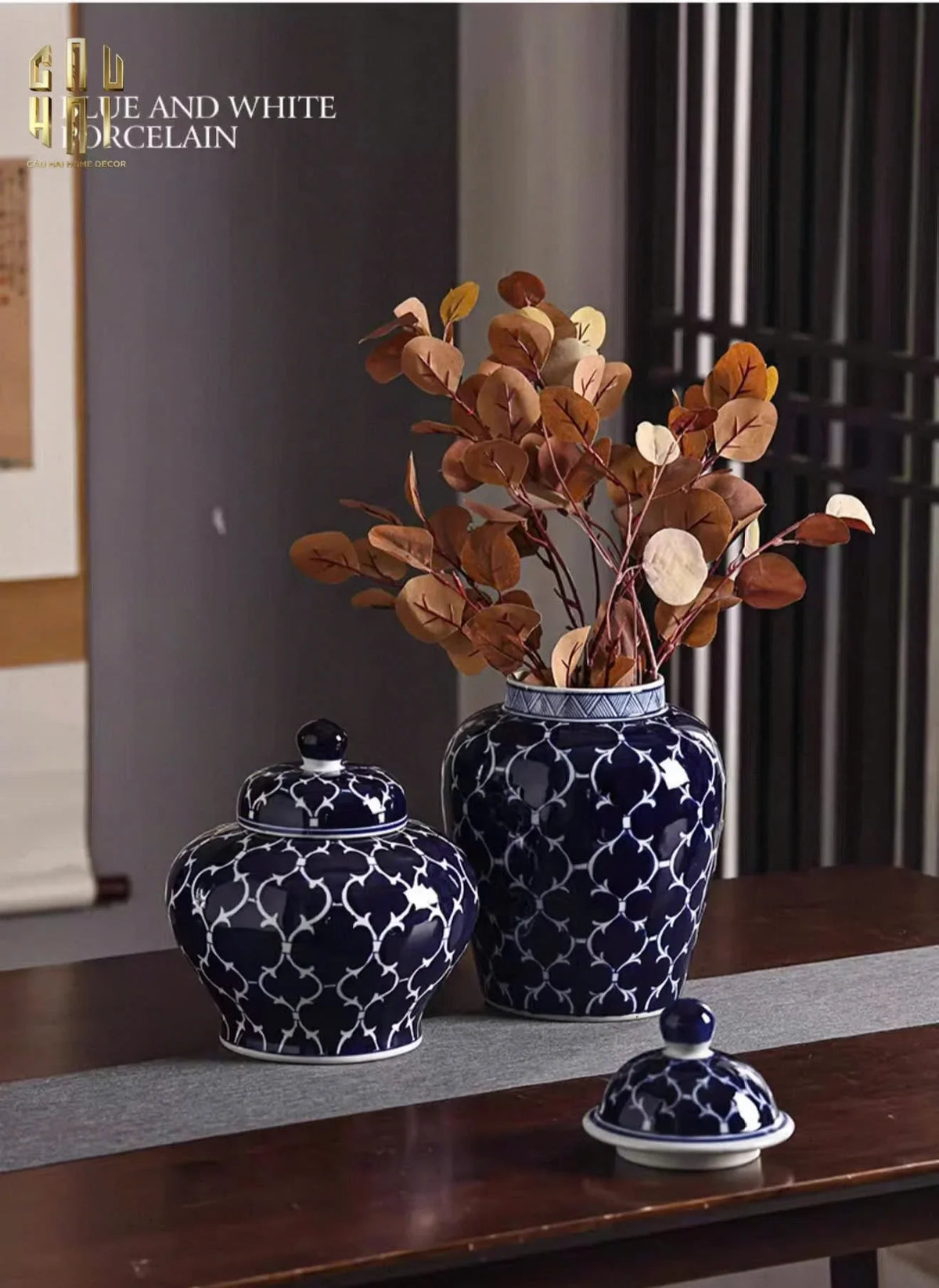 Bình Hoa Ceramic Blue Mystery 20x44-BÌNH HOA-Đối tác tại Trung Quốc theo từng đơn đặt hàng-CẬU HAI HOME DECOR