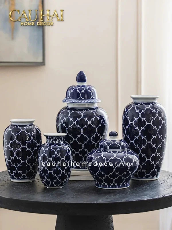 Bình Hoa Ceramic Blue Mystery-CẬU HAI HOME DECOR