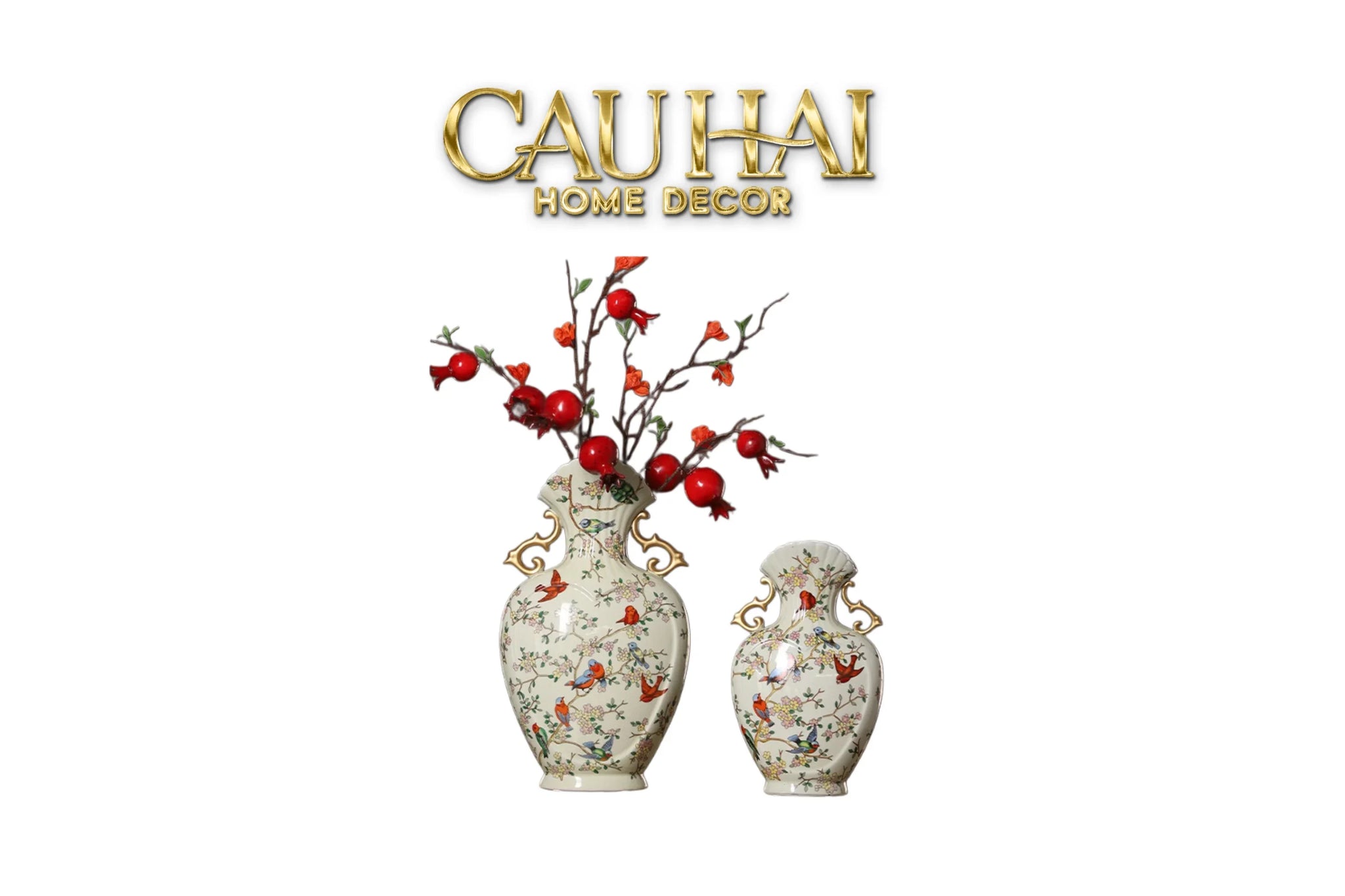 Bình Hoa Cổ Phong Jardin Oriental Duo H30/H40-BÌNH HOA-CẬU HAI HOME DECOR
