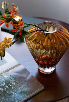 Bình Hoa Crystal Éclat Ambré H19-BÌNH HOA-CẬU HAI HOME DECOR