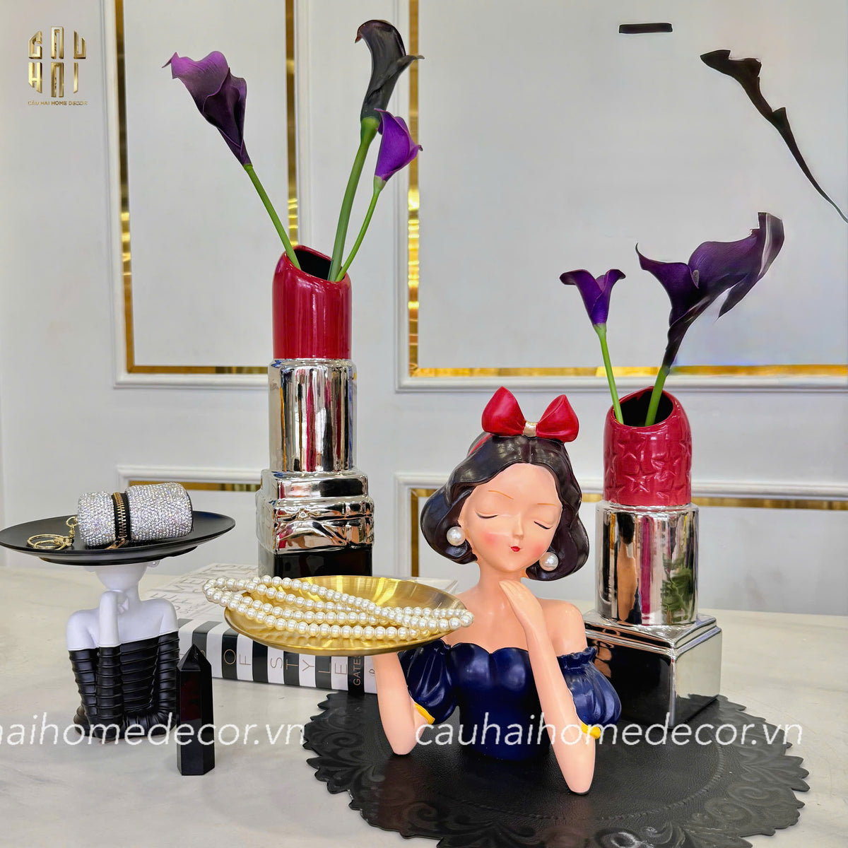 Bình Hoa D.O Platinum Rouge Matte S36-BÌNH HOA-Đối tác tại Trung Quốc theo từng đơn đặt hàng-CẬU HAI HOME DECOR