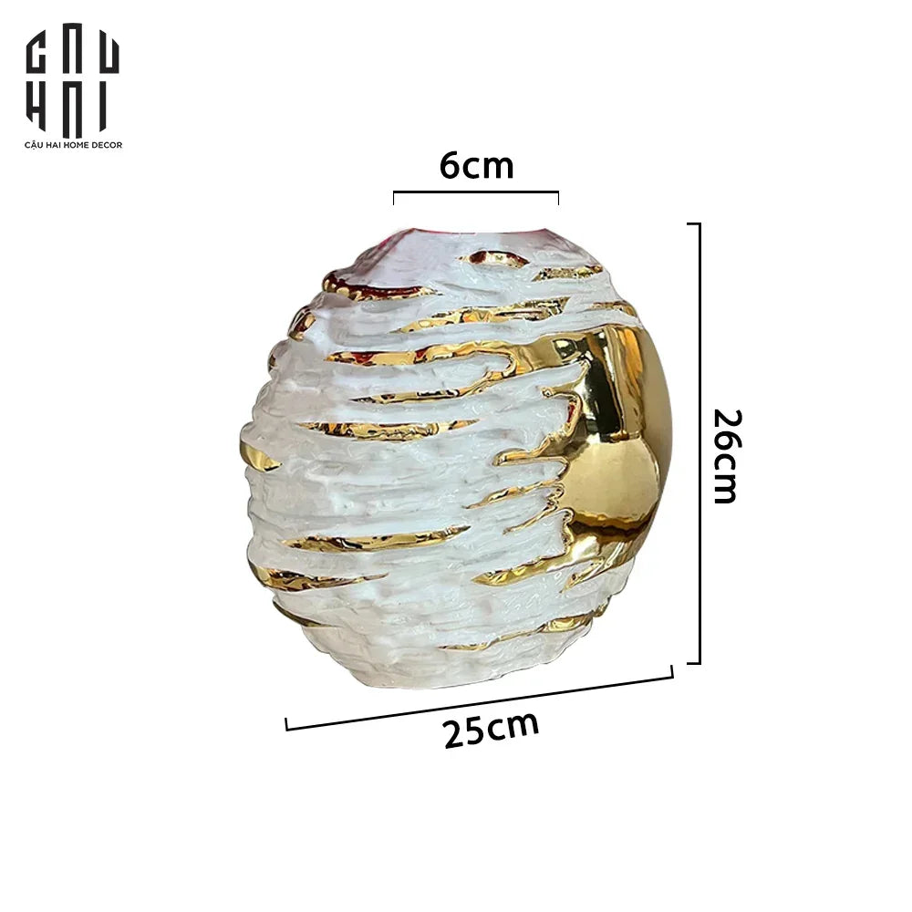 Bình Hoa Flint Aurum Galaxia 25x26-BÌNH HOA-Đối tác tại Trung Quốc theo từng đơn đặt hàng-CẬU HAI HOME DECOR
