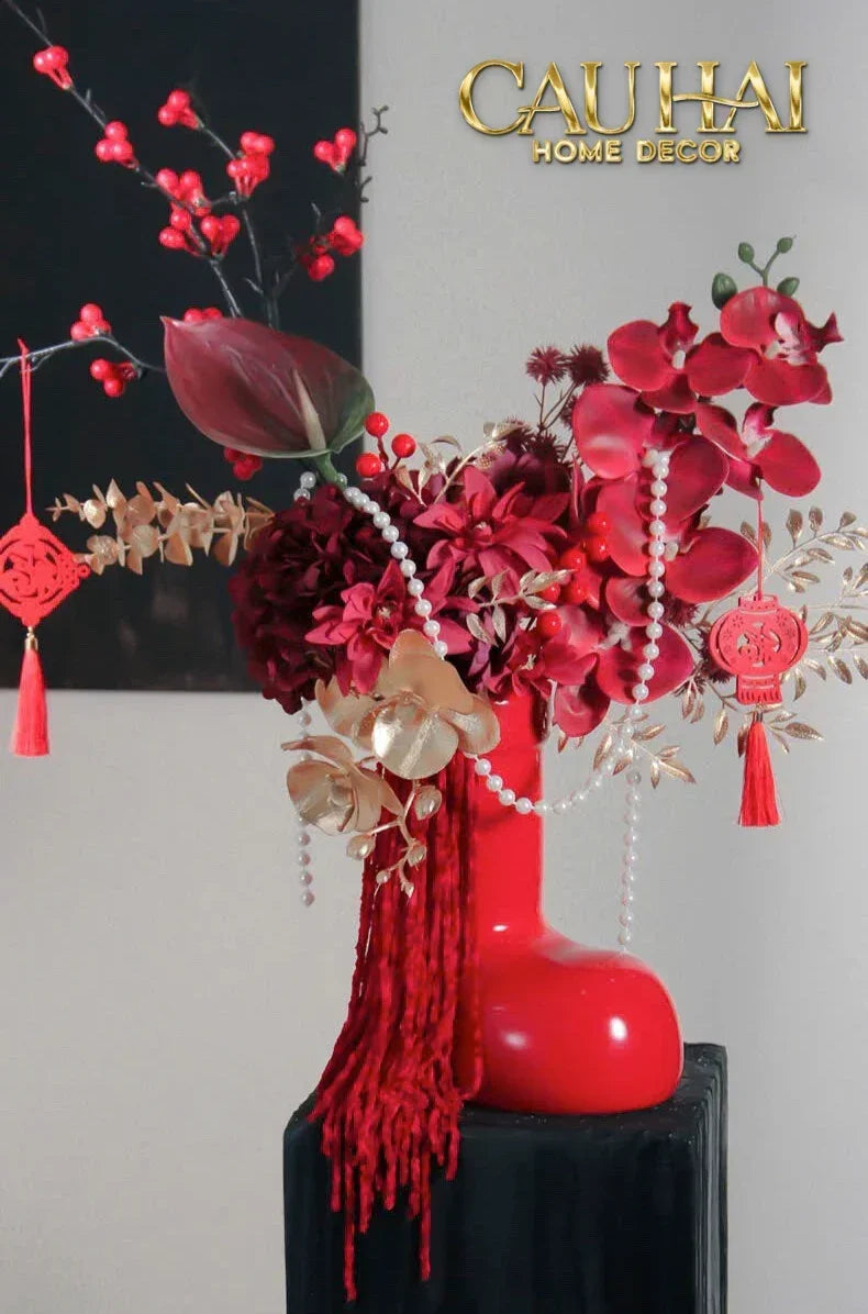 Bình Hoa Gilded Lumière Bubble Boot Vases-BÌNH HOA-Đối tác tại Trung Quốc theo từng đơn đặt hàng-CẬU HAI HOME DECOR