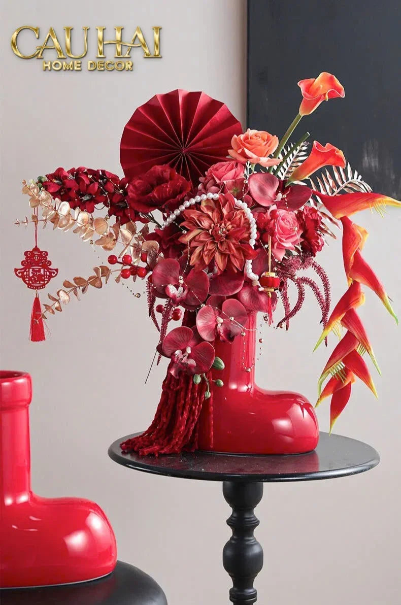 Bình Hoa Gilded Lumière Bubble Boot Vases-BÌNH HOA-Đối tác tại Trung Quốc theo từng đơn đặt hàng-CẬU HAI HOME DECOR