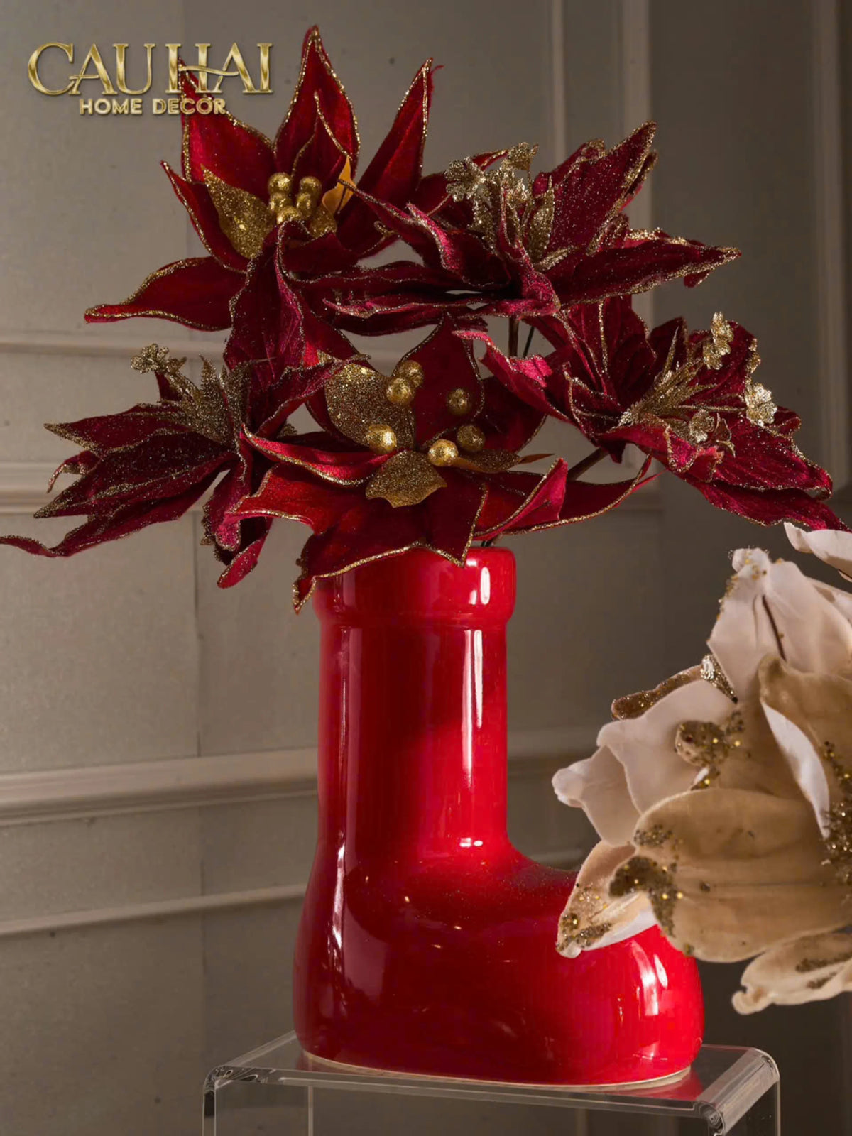 Bình Hoa Gilded Lumière Bubble Boot Vases-BÌNH HOA-Đối tác tại Trung Quốc theo từng đơn đặt hàng-CẬU HAI HOME DECOR