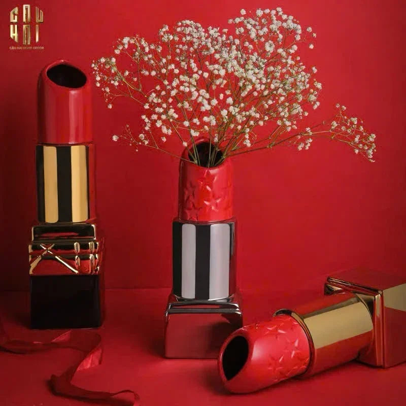 Bình Hoa Gold D.O Rouge Matte H26-BÌNH HOA-CẬU HAI HOME DECOR
