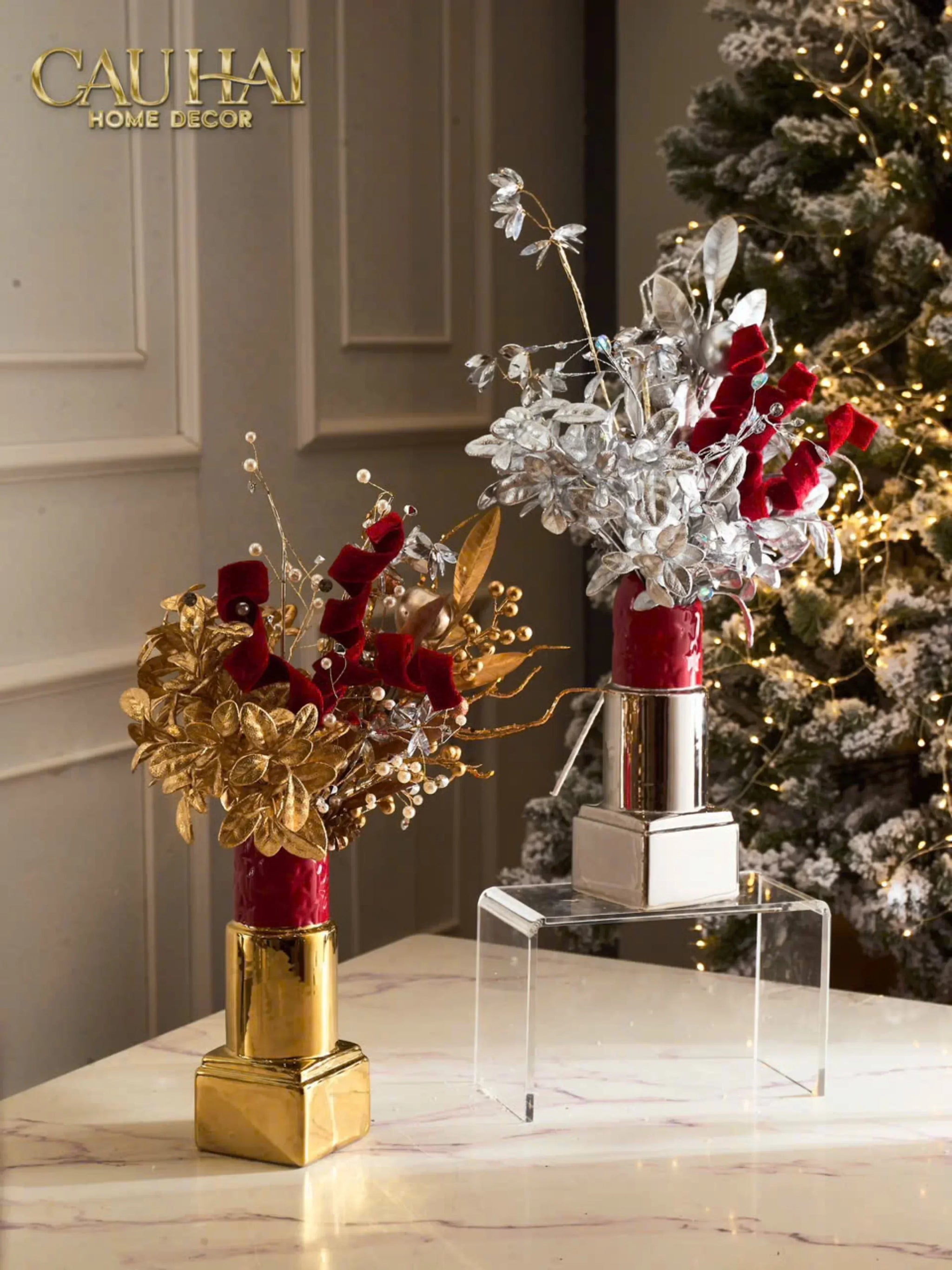 Bình Hoa Gold D.O Rouge Matte S36-BÌNH HOA-CẬU HAI HOME DECOR