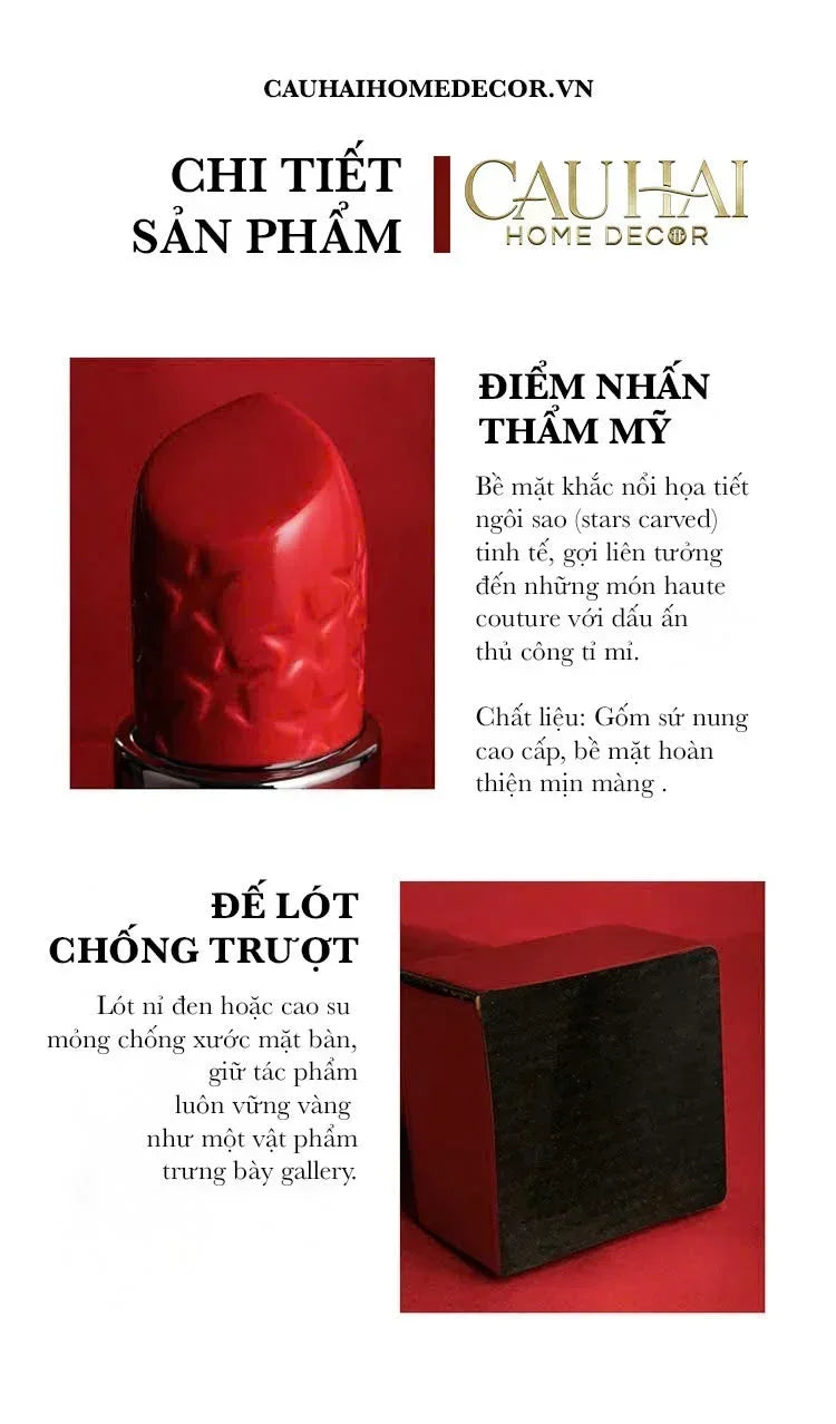 Bình Hoa Gold D.O Rouge Matte S36-BÌNH HOA-CẬU HAI HOME DECOR