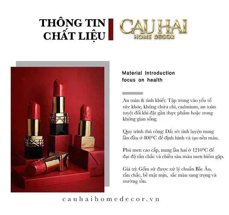 Bình Hoa Gold D.O Rouge Matte S36-BÌNH HOA-CẬU HAI HOME DECOR