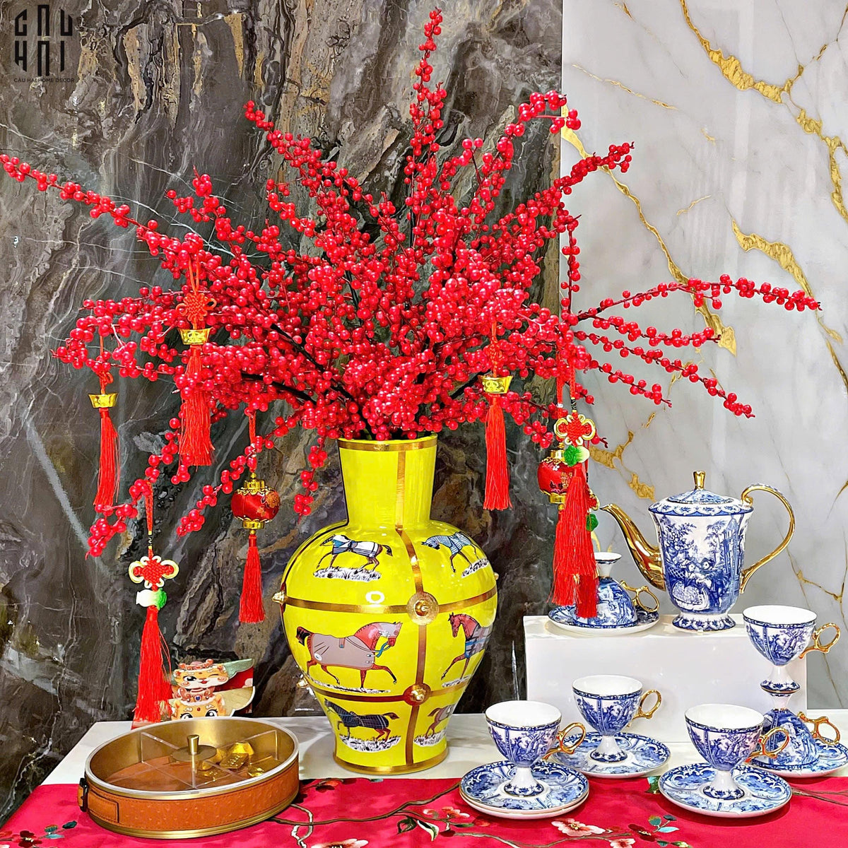 Bình Hoa Golden Chariot New Eidtion - Gold Dust Ss25 30x30x44-BÌNH HOA-Đối tác tại Trung Quốc theo từng đơn đặt hàng-CẬU HAI HOME DECOR