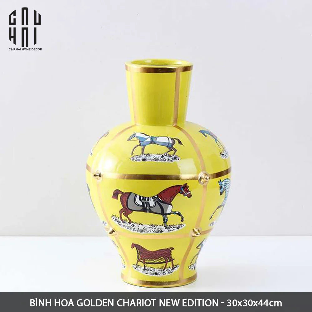 Bình Hoa Golden Chariot New Eidtion - Gold Dust Ss25 30x30x44-BÌNH HOA-Đối tác tại Trung Quốc theo từng đơn đặt hàng-CẬU HAI HOME DECOR