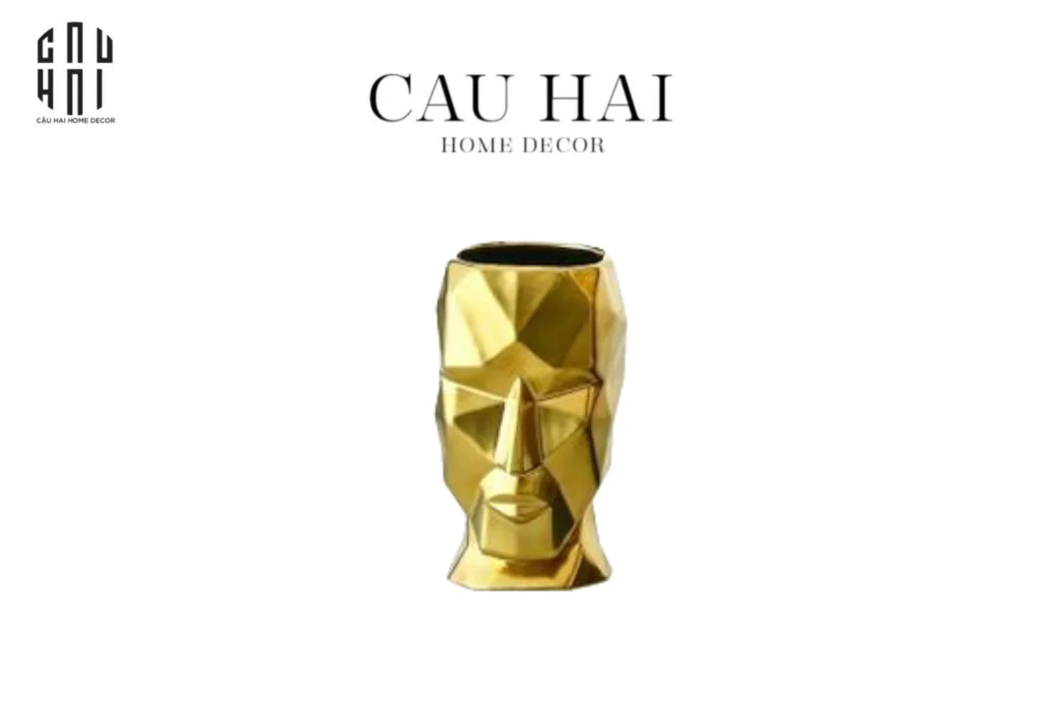 Bình Hoa Golden Moai 18x15x25-BÌNH HOA-CẬU HAI HOME DECOR
