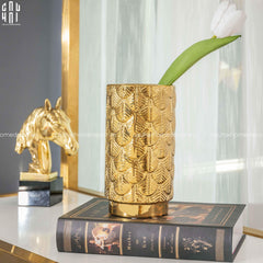 Bình Hoa Golden Scale 11x20-CẬU HAI HOME DECOR