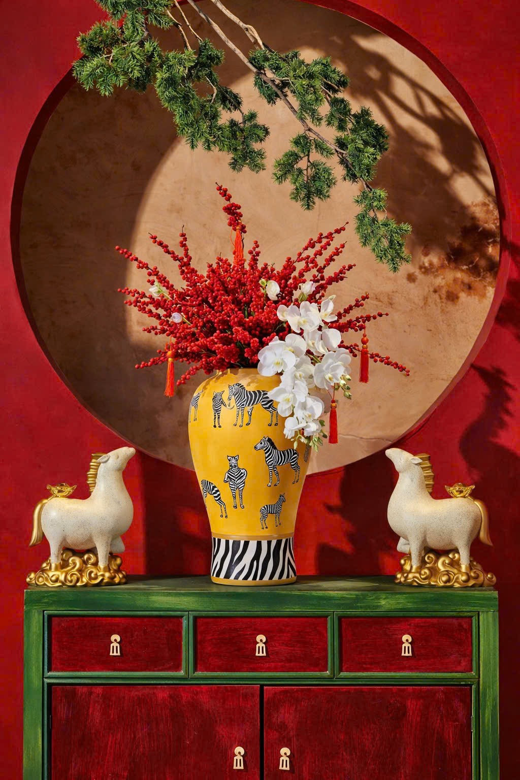 Bình Hoa Gốm Sứ Tráng Men Zebra Doré Lidded Vase H49-BÌNH HOA-CẬU HAI HOME DECOR