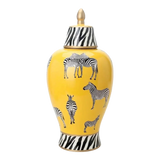 Bình Hoa Gốm Sứ Tráng Men Zebra Doré Lidded Vase H49-BÌNH HOA-Đối tác tại Trung Quốc theo từng đơn đặt hàng-CẬU HAI HOME DECOR