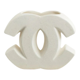 Bình Hoa Gốm Trắng Coco Blanche Iconique Couture Vase 15x18-BÌNH HOA-Đối tác tại Trung Quốc theo từng đơn đặt hàng-CẬU HAI HOME DECOR
