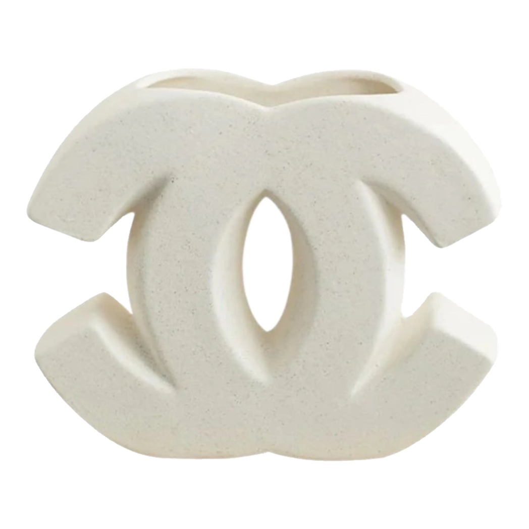 Bình Hoa Gốm Trắng Coco Blanche Iconique Couture Vase 15x18