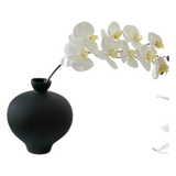 Bình Hoa Gốm Tròn Đen Noire Pearl Pottery Vase 23.5x17 - Cậu Hai Home Decor