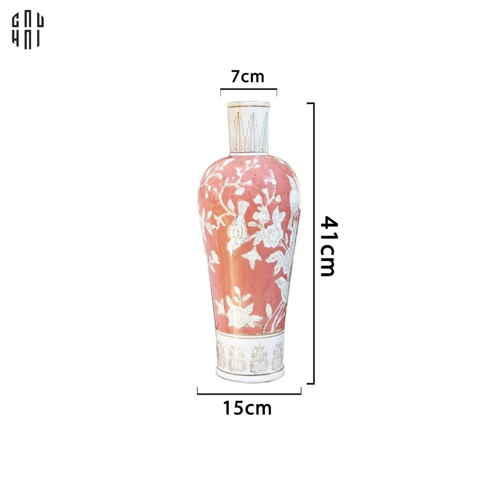Bình Hoa Hồng Xuân 15x41-BÌNH HOA-CẬU HAI HOME DECOR