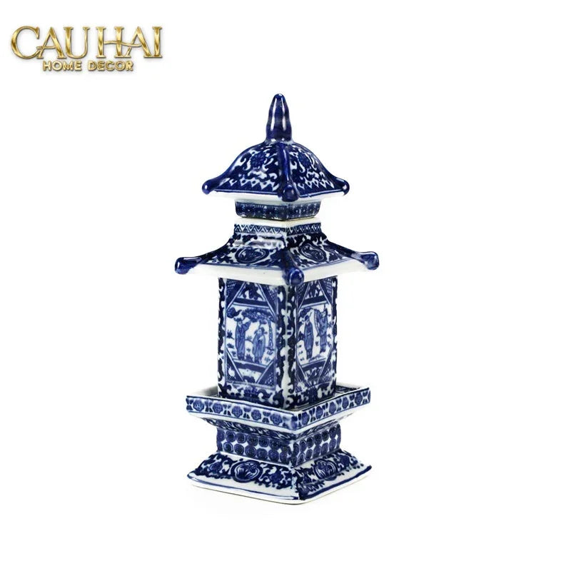 Bình Hoa Indochine Thanh Hoa Các Indigo Porcelain Vases 7.5x21-BÌNH HOA-CẬU HAI HOME DECOR