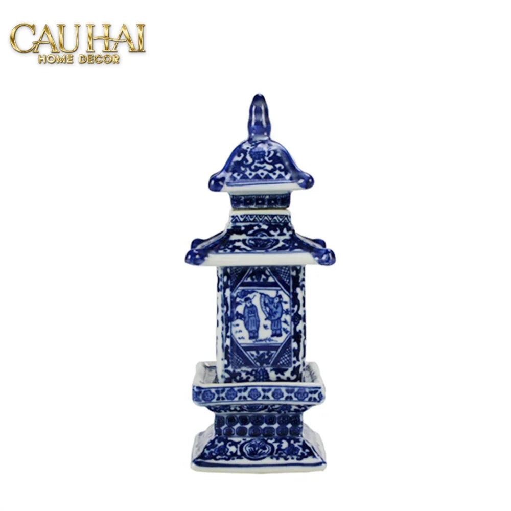 Bình Hoa Indochine Thanh Hoa Các Indigo Porcelain Vases 7.5x21-BÌNH HOA-CẬU HAI HOME DECOR