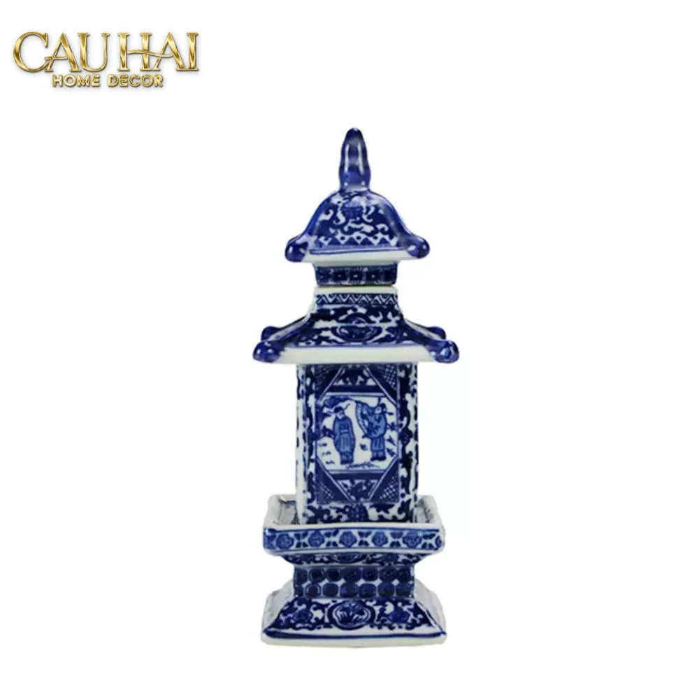 Bình Hoa Indochine Thanh Hoa Các Indigo Porcelain Vases 7.5x21-BÌNH HOA-CẬU HAI HOME DECOR