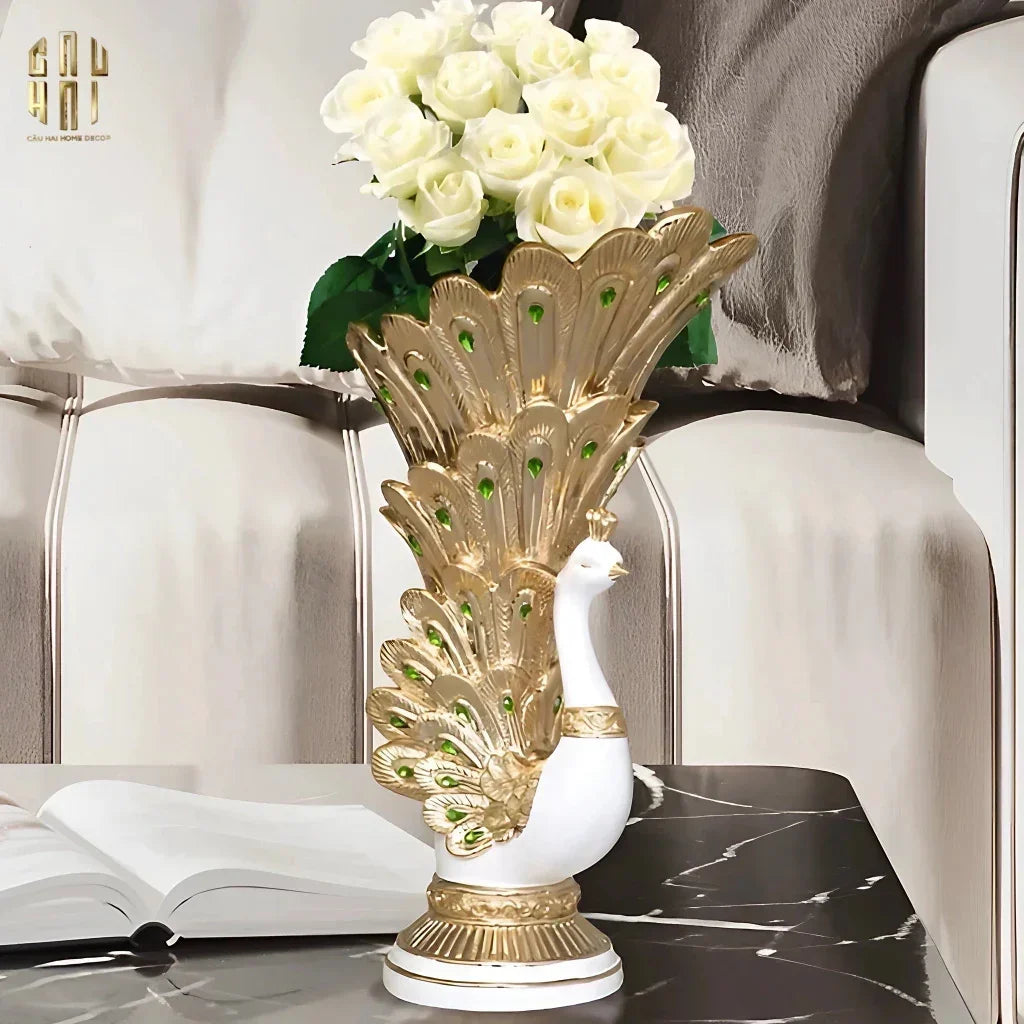 Bình Hoa Khổng Tước Gemstone Aura 40-BÌNH HOA-CẬU HAI HOME DECOR