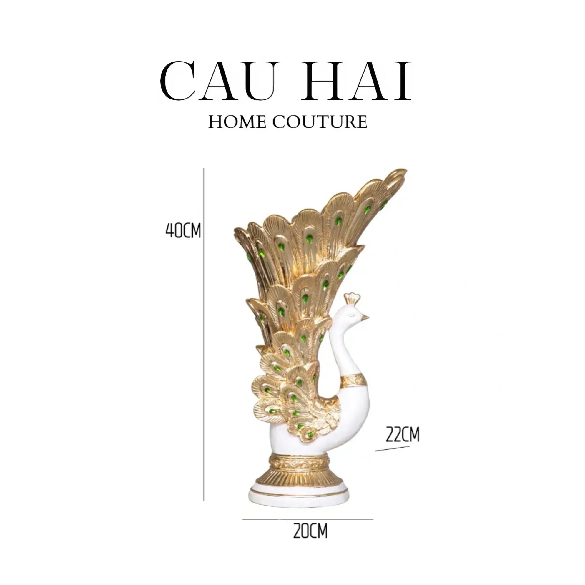 Bình Hoa Khổng Tước Gemstone Aura 40-BÌNH HOA-CẬU HAI HOME DECOR