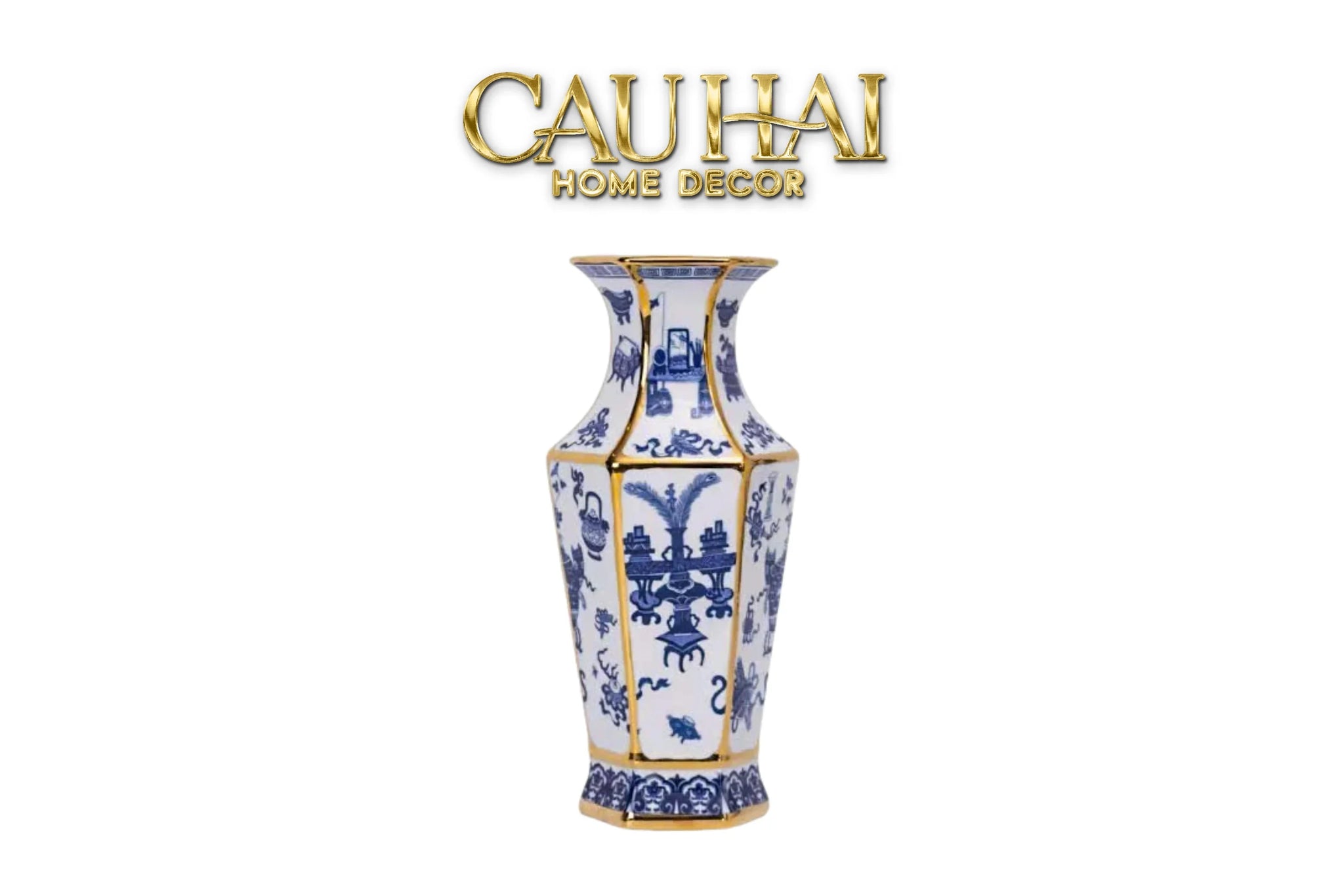 Bình Hoa Kim Tôn Lăng Trấn - Indochine Indigo Porcelain Vase H41-BÌNH HOA-CẬU HAI HOME DECOR
