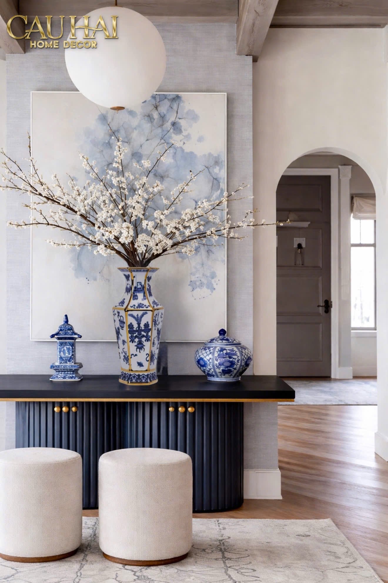 Bình Hoa Kim Tôn Lăng Trấn - Indochine Indigo Porcelain Vase H41-BÌNH HOA-CẬU HAI HOME DECOR