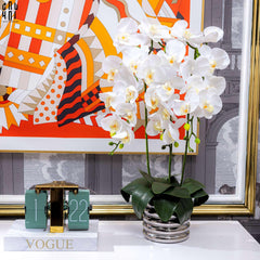 Bình Hoa Lan Trắng - White Orchid 40x65-BÌNH HOA-CẬU HAI HOME DECOR