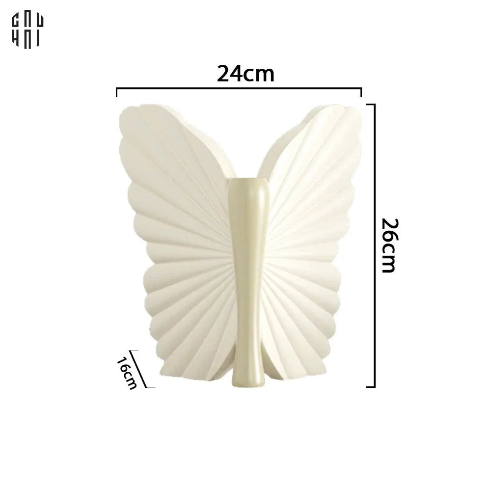 Bình Hoa Papillon Angel In Bloom - Beige H26x24x16-BÌNH HOA-CẬU HAI HOME DECOR