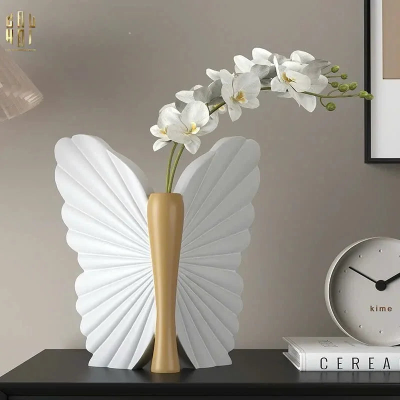 Bình Hoa Papillon Angel In Bloom - Beige H26x24x16-BÌNH HOA-CẬU HAI HOME DECOR