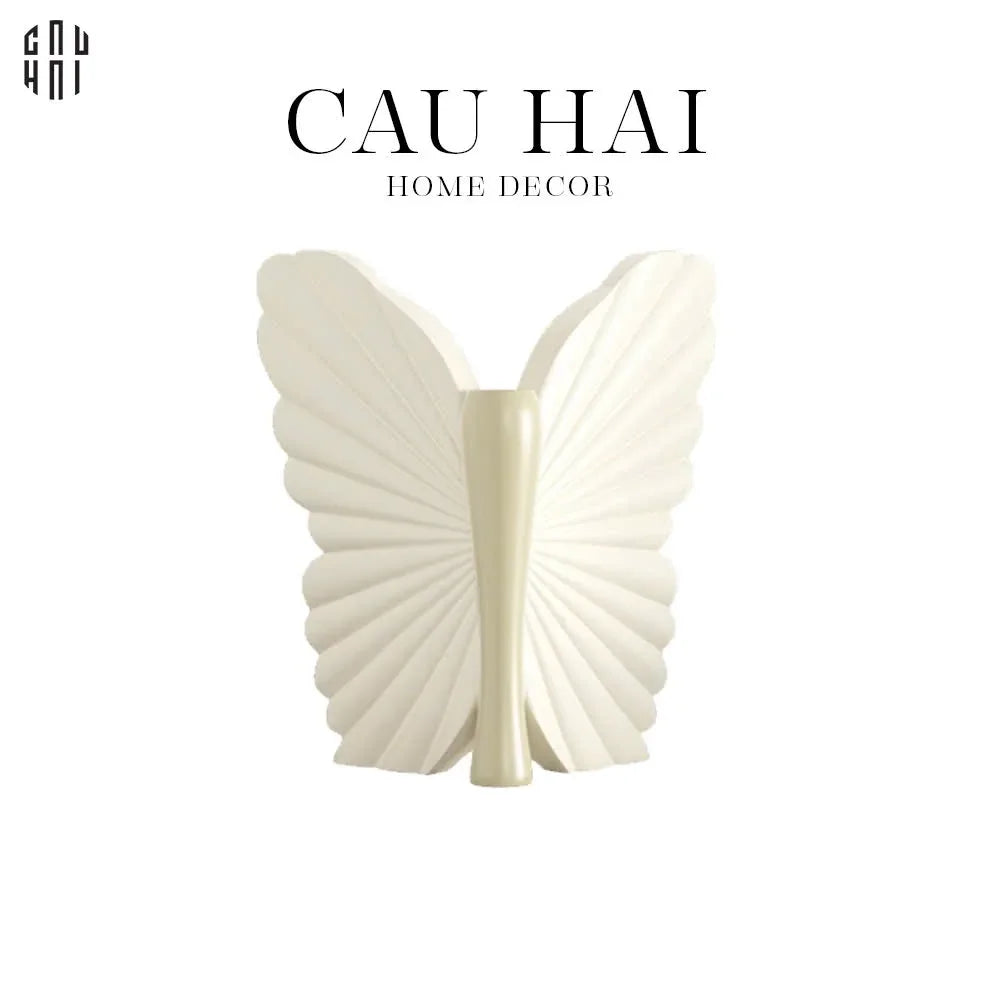 Bình Hoa Papillon Angel In Bloom - Beige H26x24x16-BÌNH HOA-CẬU HAI HOME DECOR