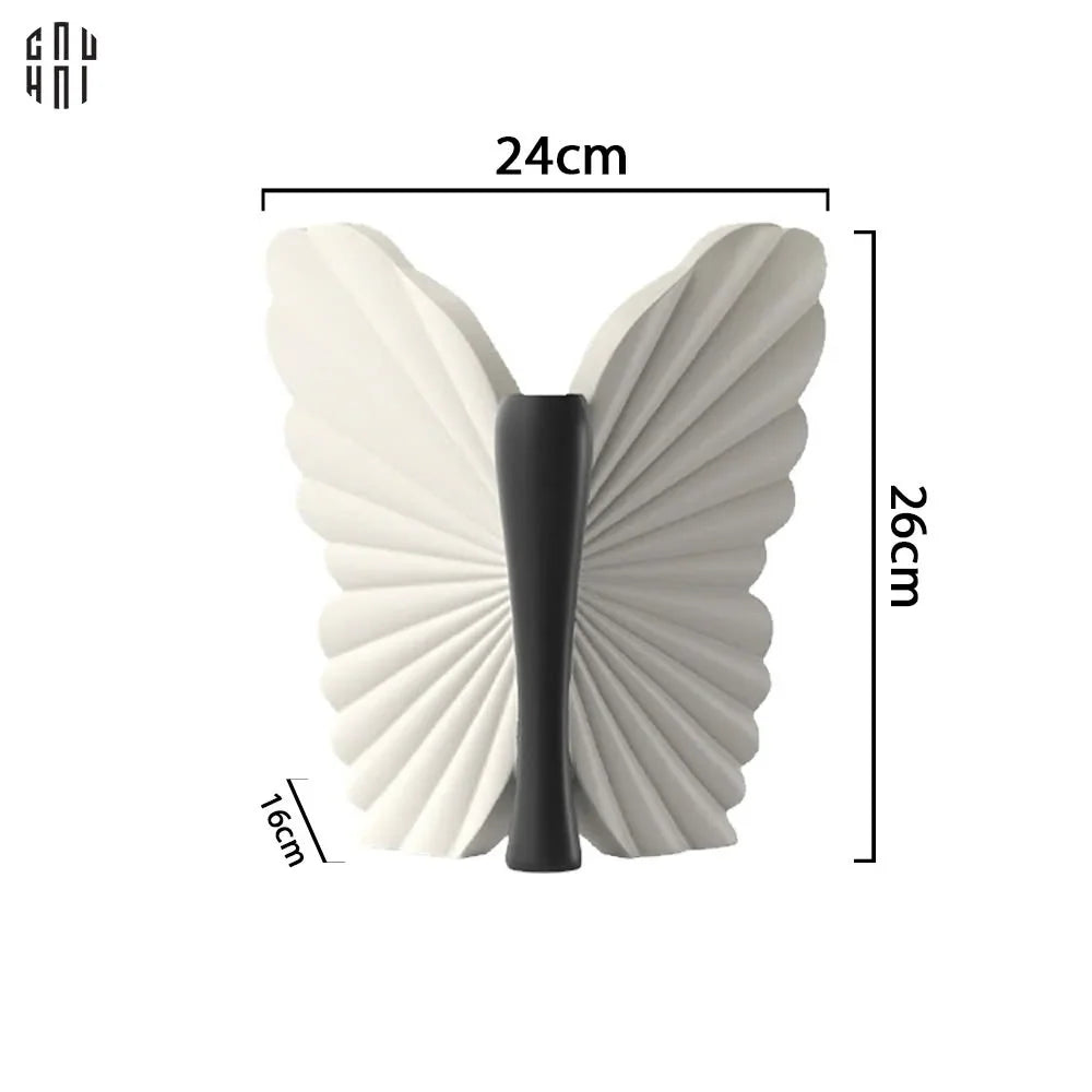 Bình Hoa Papillon Angel In Bloom - Noir H26x24x16-BÌNH HOA-CẬU HAI HOME DECOR