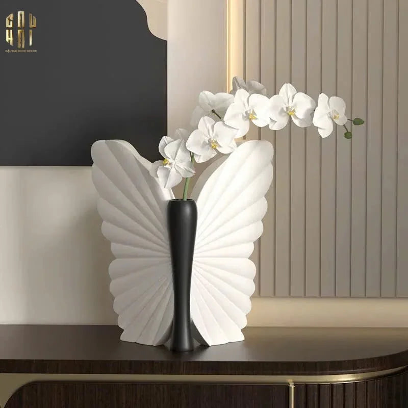 Bình Hoa Papillon Angel In Bloom - Noir H26x24x16-BÌNH HOA-CẬU HAI HOME DECOR