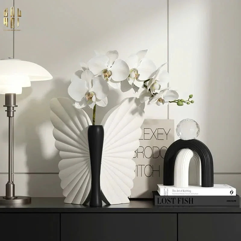 Bình Hoa Papillon Angel In Bloom - Noir H26x24x16-BÌNH HOA-CẬU HAI HOME DECOR