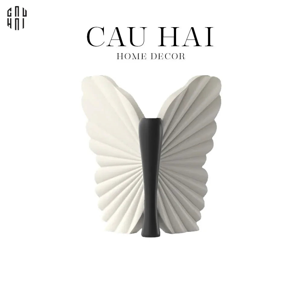 Bình Hoa Papillon Angel In Bloom - Noir H26x24x16-BÌNH HOA-CẬU HAI HOME DECOR