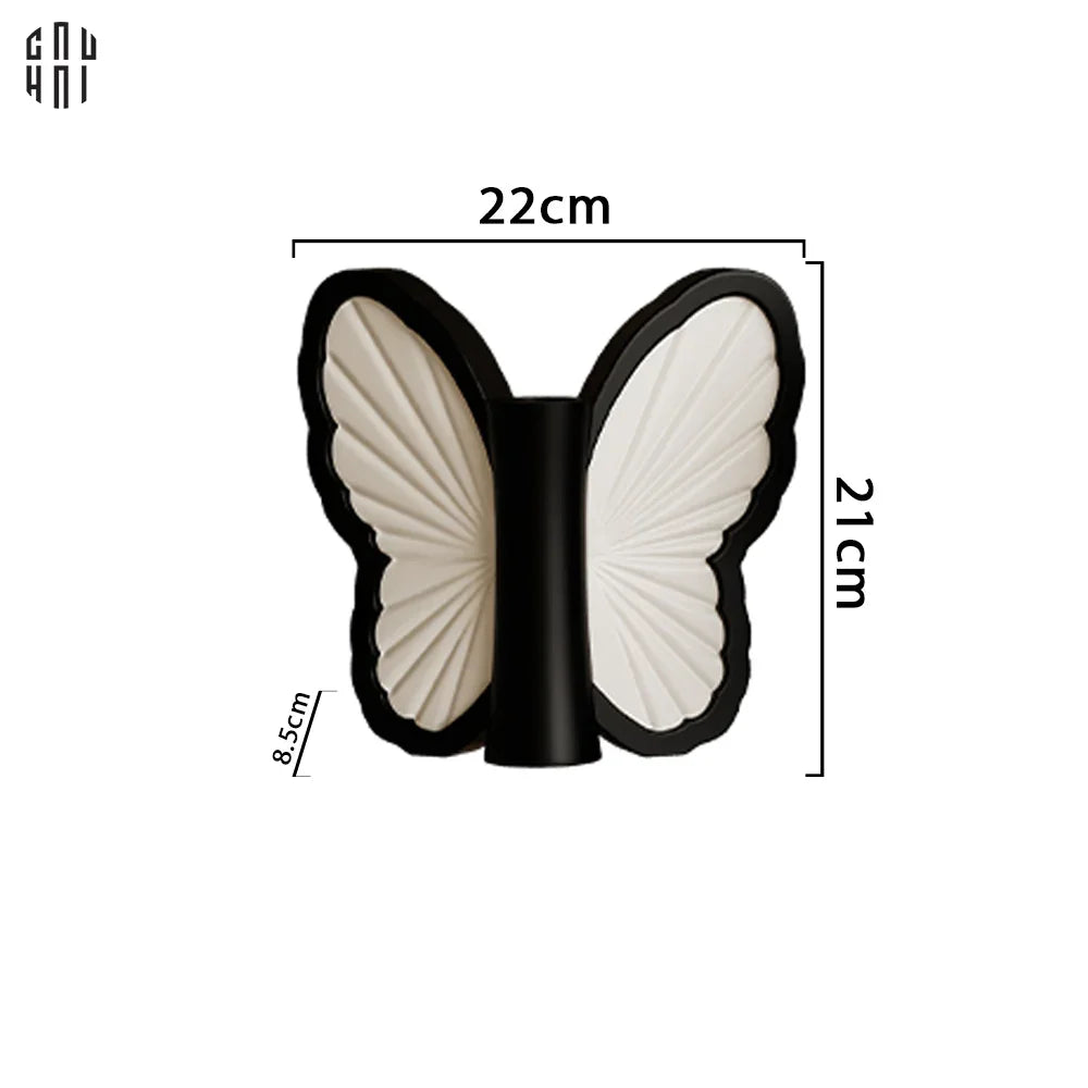 Bình Hoa Papillon - Blanc Et Noir Ss25-BÌNH HOA-CẬU HAI HOME DECOR