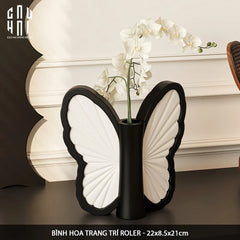 Bình Hoa Papillon - Blanc Et Noir Ss25-BÌNH HOA-CẬU HAI HOME DECOR