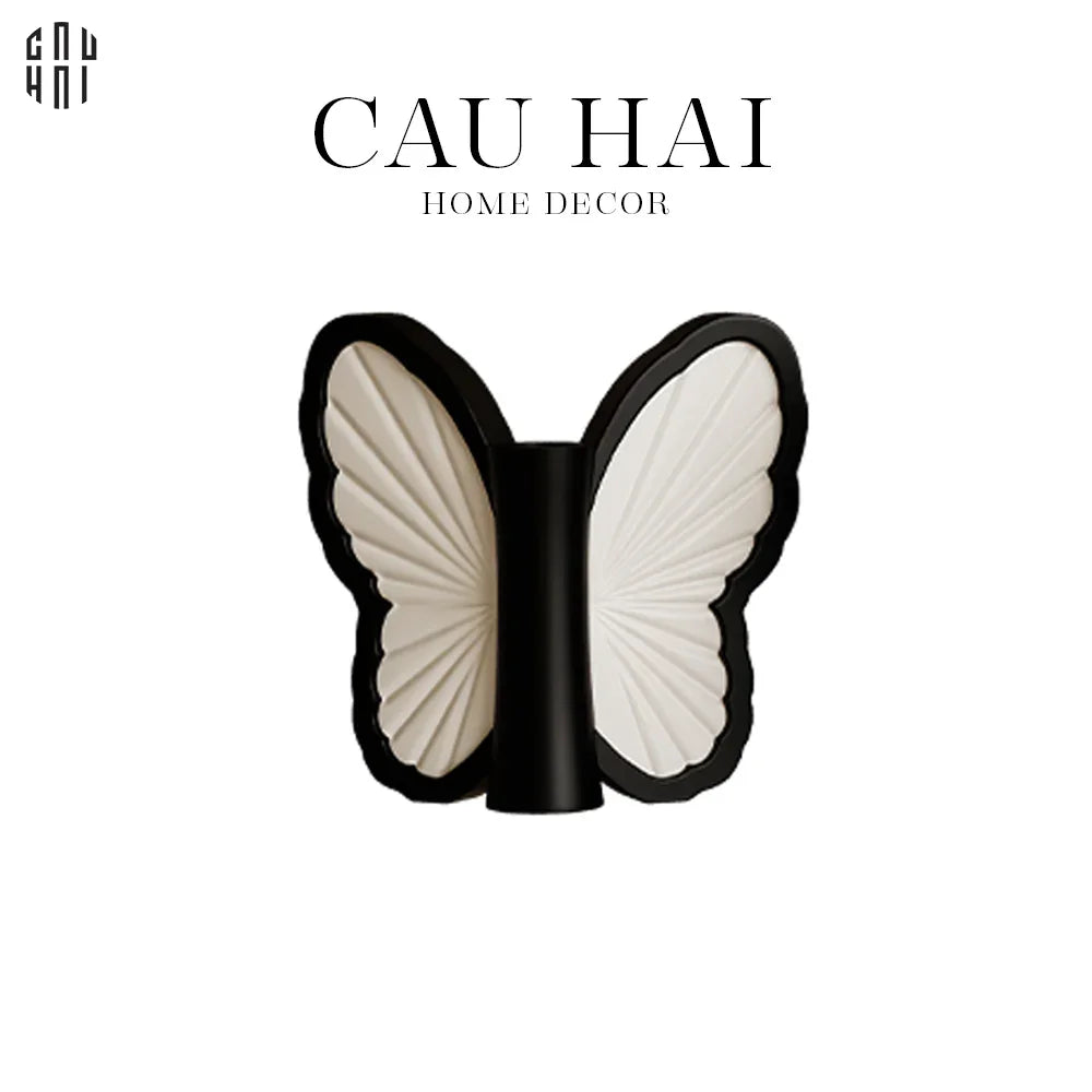 Bình Hoa Papillon - Blanc Et Noir Ss25-BÌNH HOA-CẬU HAI HOME DECOR