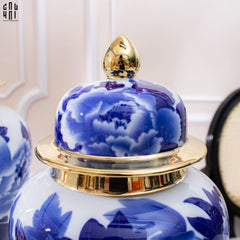 Bình Hoa Phù Dung Men Lam 18x39-BÌNH HOA-CẬU HAI HOME DECOR