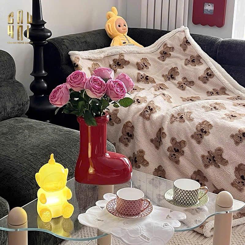 Bình Hoa Rouge Glossy Bubblr Boot Vase-BÌNH HOA-CẬU HAI HOME DECOR